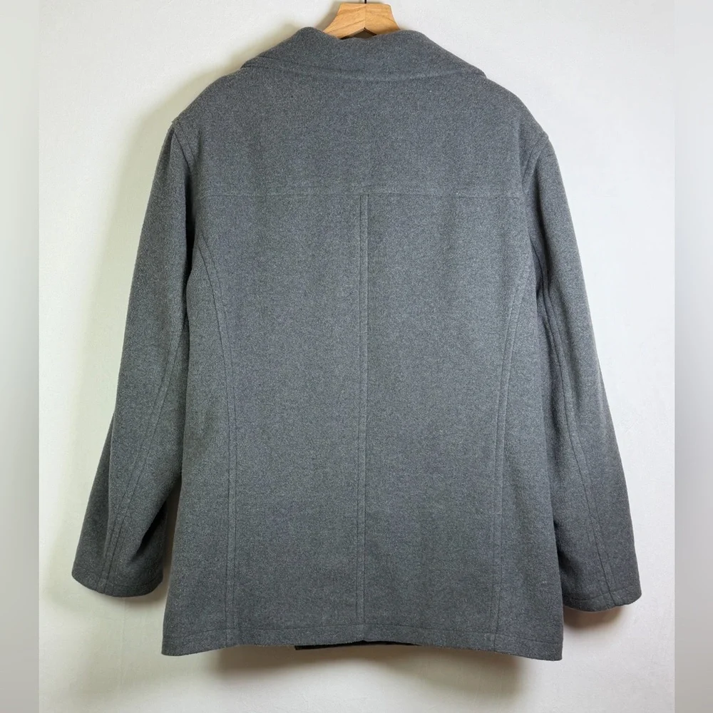 Columbia Men’s Heavy Peacoat Jacket Gray Classic Tailored Outerwear Sz L